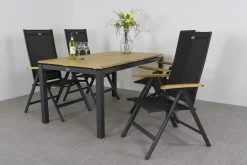 Hartman Napoli/Sonata verstelbare tuinset 160x90 cm. - Aluminium/Teak