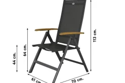 Hartman Napoli/Sonata verstelbare tuinset 160x90 cm. - Aluminium/Teak