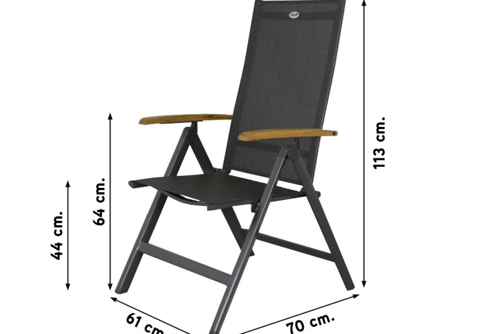 Hartman Napoli/Sonata verstelbare tuinset 160x90 cm. - Aluminium/Teak