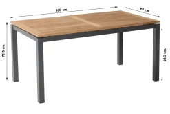 Hartman Napoli/Sonata verstelbare tuinset 160x90 cm. - Aluminium/Teak