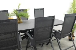 Hartman Napoli/Soreno Deens ovale verstelbare tuinset 240x110 cm. - Licht grijs