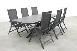 Hartman Napoli/Soreno Deens ovale verstelbare tuinset 240x110 cm. - Licht grijs