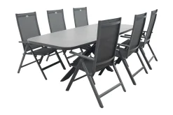 Hartman Napoli/Soreno Deens ovale verstelbare tuinset 240x110 cm. - Licht grijs