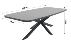 Hartman Napoli/Soreno Deens ovale verstelbare tuinset 240x110 cm. - Licht grijs