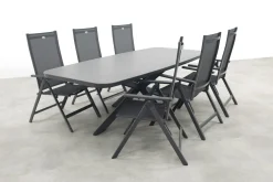 Hartman Napoli/Soreno Deens ovale verstelbare tuinset 240x110 cm. - Licht grijs