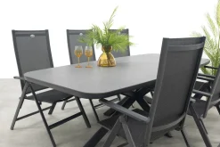 Hartman Napoli/Soreno Deens ovale verstelbare tuinset 240x110 cm. - Licht grijs