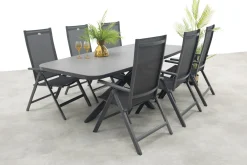 Hartman Napoli/Soreno Deens ovale verstelbare tuinset 240x110 cm. - Licht grijs