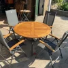Hartman Napoli/South Wales ronde verstelbare aluminium tuinset Ø120 cm. - Teak