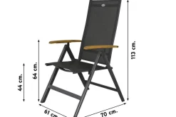 Hartman Napoli/South Wales ronde verstelbare aluminium tuinset Ø120 cm. - Teak
