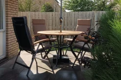 Hartman Napoli/South Wales ronde verstelbare aluminium tuinset Ø120 cm. - Teak
