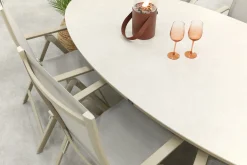 Hartman Napoli/Ventaro ovale verstelbare tuinset voor 6 personen 240x115 cm. - Latte