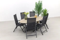 Hartman Napoli verstelbaar/GI Edison 220x115 cm. - ovale tuinset