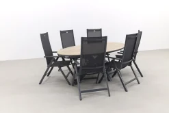 Hartman Napoli verstelbaar/GI Edison 220x115 cm. - ovale tuinset