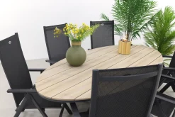 Hartman Napoli verstelbaar/GI Edison 220x115 cm. - ovale tuinset