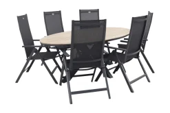 Hartman Napoli verstelbaar/GI Edison 220x115 cm. - ovale tuinset