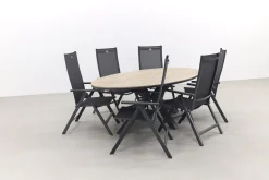 Hartman Napoli verstelbaar/GI Edison 220x115 cm. - ovale tuinset