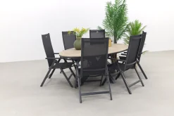 Hartman Napoli verstelbaar/GI Edison 220x115 cm. - ovale tuinset