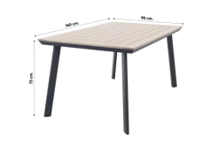 Hartman Napoli/Vigo 160x90 cm. verstelbare tuinset 5-delig
