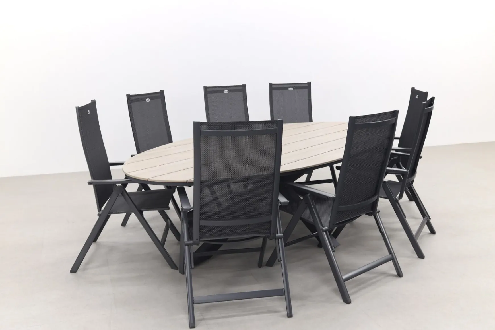 Hartman Napoli Xerix / GI Edison 280x140 cm. tafel - ovale verstelbare tuinset