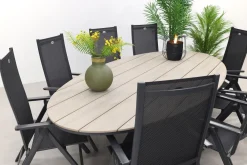 Hartman Napoli Xerix / GI Edison 280x140 cm. tafel - ovale verstelbare tuinset