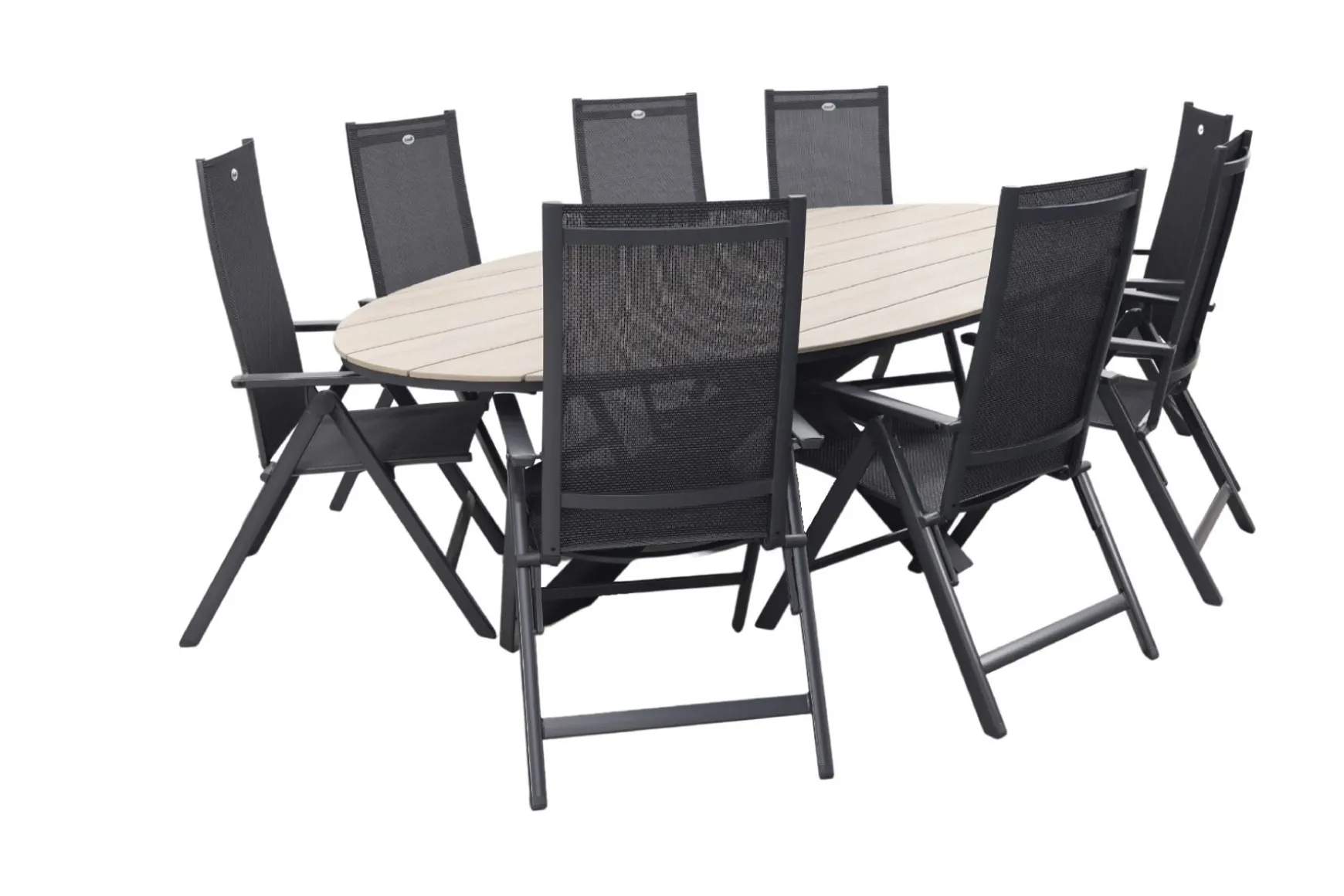 Hartman Napoli Xerix / GI Edison 280x140 cm. tafel - ovale verstelbare tuinset