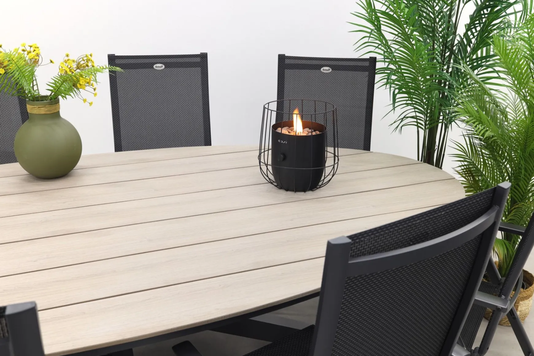 Hartman Napoli Xerix / GI Edison 280x140 cm. tafel - ovale verstelbare tuinset