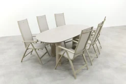 Hartman Roma/Denia 6-persoons organische verstelbare tuinset 240x105 cm.