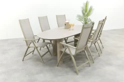 Hartman Roma/Denia 6-persoons organische verstelbare tuinset 240x105 cm.