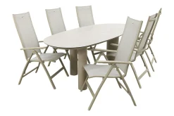 Hartman Roma/Denia 6-persoons organische verstelbare tuinset 240x105 cm.