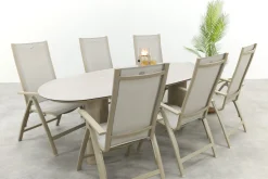 Hartman Roma/Denia 6-persoons organische verstelbare tuinset 240x105 cm.