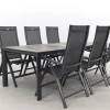 Hartman Roma/Kings 6-persoons verstelbare tuinset 220x100 cm. - Antraciet