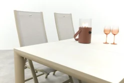 Hartman Roma/Kings verstelbare 4-persoons tuinset 180x100 cm. - Latte