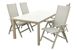 Hartman Roma/Kings verstelbare 4-persoons tuinset 180x100 cm. - Latte