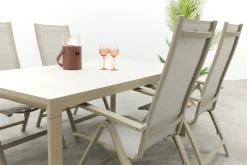 Hartman Roma/Kings verstelbare 4-persoons tuinset 180x100 cm. - Latte