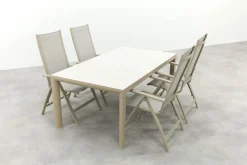 Hartman Roma/Kings verstelbare 4-persoons tuinset 180x100 cm. - Latte