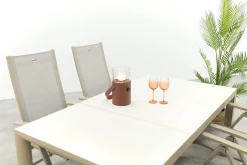 Hartman Roma/Kings verstelbare 4-persoons tuinset 180x100 cm. - Latte