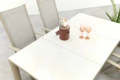 Hartman Roma/Kings verstelbare 4-persoons tuinset 180x100 cm. - Latte