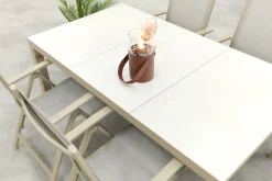 Hartman Roma/Kings verstelbare 4-persoons tuinset 180x100 cm. - Latte