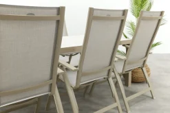 Hartman Roma/Kings verstelbare tuinset voor 6 personen 220x100 cm. - Latte