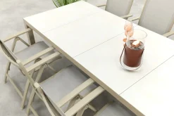 Hartman Roma/Kings verstelbare tuinset voor 6 personen 220x100 cm. - Latte