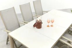 Hartman Roma/Kings verstelbare tuinset voor 6 personen 220x100 cm. - Latte
