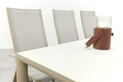 Hartman Roma/Kings verstelbare tuinset voor 6 personen 220x100 cm. - Latte