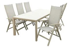 Hartman Roma/Kings verstelbare tuinset voor 6 personen 220x100 cm. - Latte