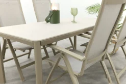 Hartman Roma/Kyra verstelbare tuinset voor 4 personen 180x90 cm. - Latte