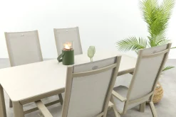Hartman Roma/Kyra verstelbare tuinset voor 4 personen 180x90 cm. - Latte