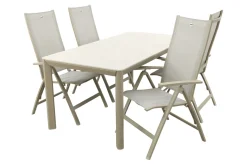 Hartman Roma/Kyra verstelbare tuinset voor 4 personen 180x90 cm. - Latte