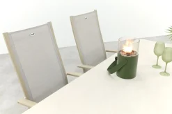 Hartman Roma/Kyra verstelbare tuinset voor 4 personen 180x90 cm. - Latte