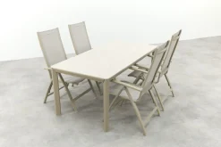 Hartman Roma/Kyra verstelbare tuinset voor 4 personen 180x90 cm. - Latte