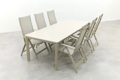 Hartman Roma/Kyra verstelbare tuinset voor 6 personen 240x100 cm. - Latte