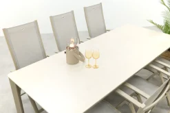 Hartman Roma/Kyra verstelbare tuinset voor 6 personen 240x100 cm. - Latte